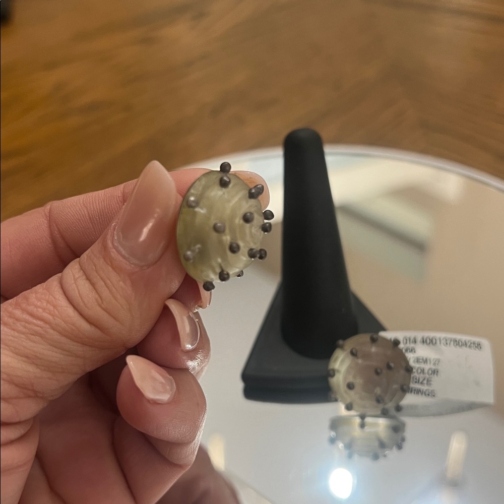 Alexis Bittar Gold-Tone Lucite Stud Earrings - Picture 3 of 3